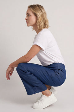 Darlene Lightweight Wide Leg Trousers Mid Denim – image 1 of 6