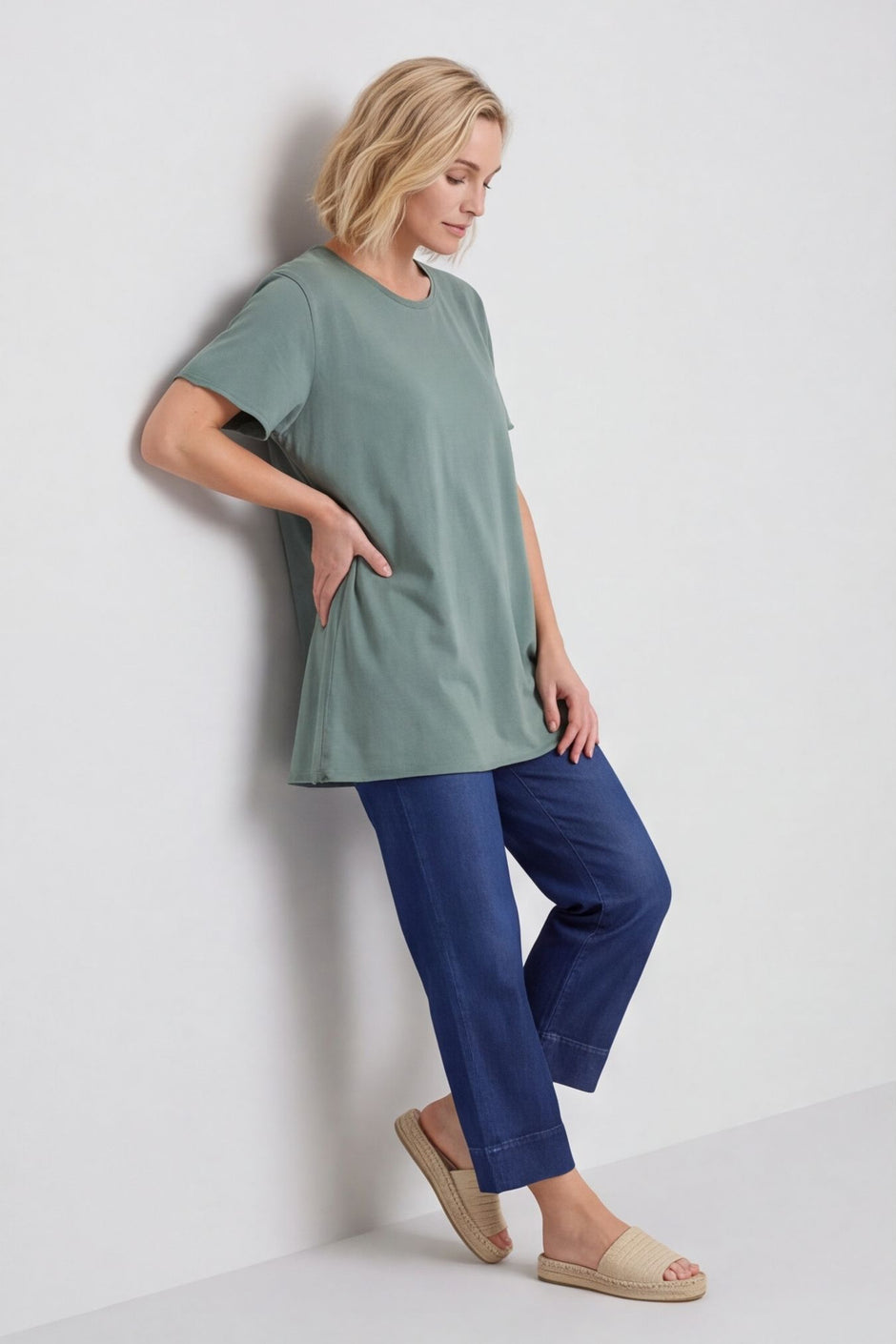 Steffani Cotton Top Khaki – image 1 of 5