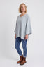 Nulvi V-Neck Linen Top Mid Grey – image 1 of 3
