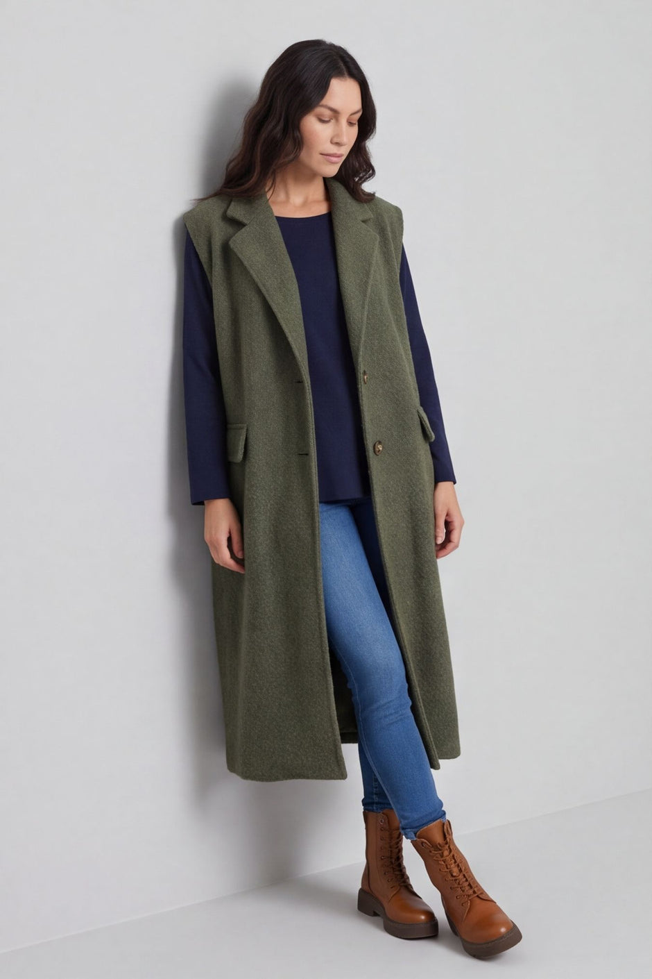 Kori Boucle Gilet Khaki – image 1 of 6
