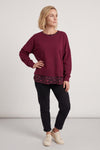 Nicky Leopard Print Cotton Top Burgundy – image 1 of 5