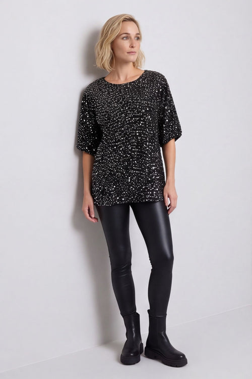 Kaylina Sequin Top Black – image 1 of 6