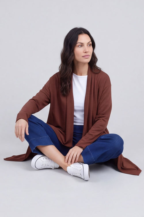 Regan Waterfall Cardigan Nutmeg – image 1 of 6