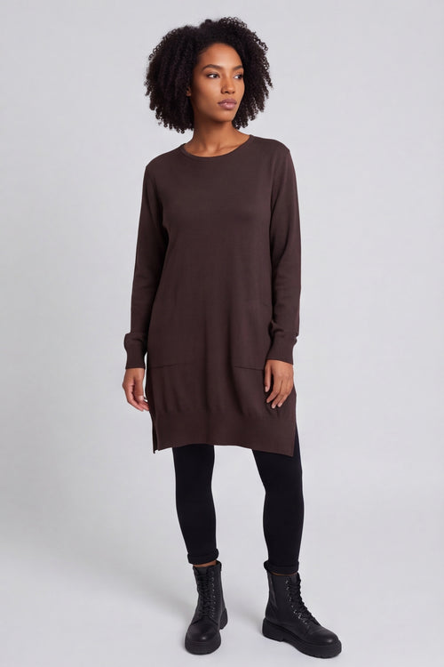 Elisa Pocket Knitted Tunic Cocoa – image 1 of 6