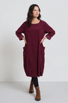 Liora Needlecord Dress Burgundy – image 1 of 5