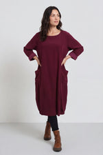 Liora Needlecord Dress Burgundy Burgundy - Liora Needlecord Dress Burgundy – image 1 of 5
