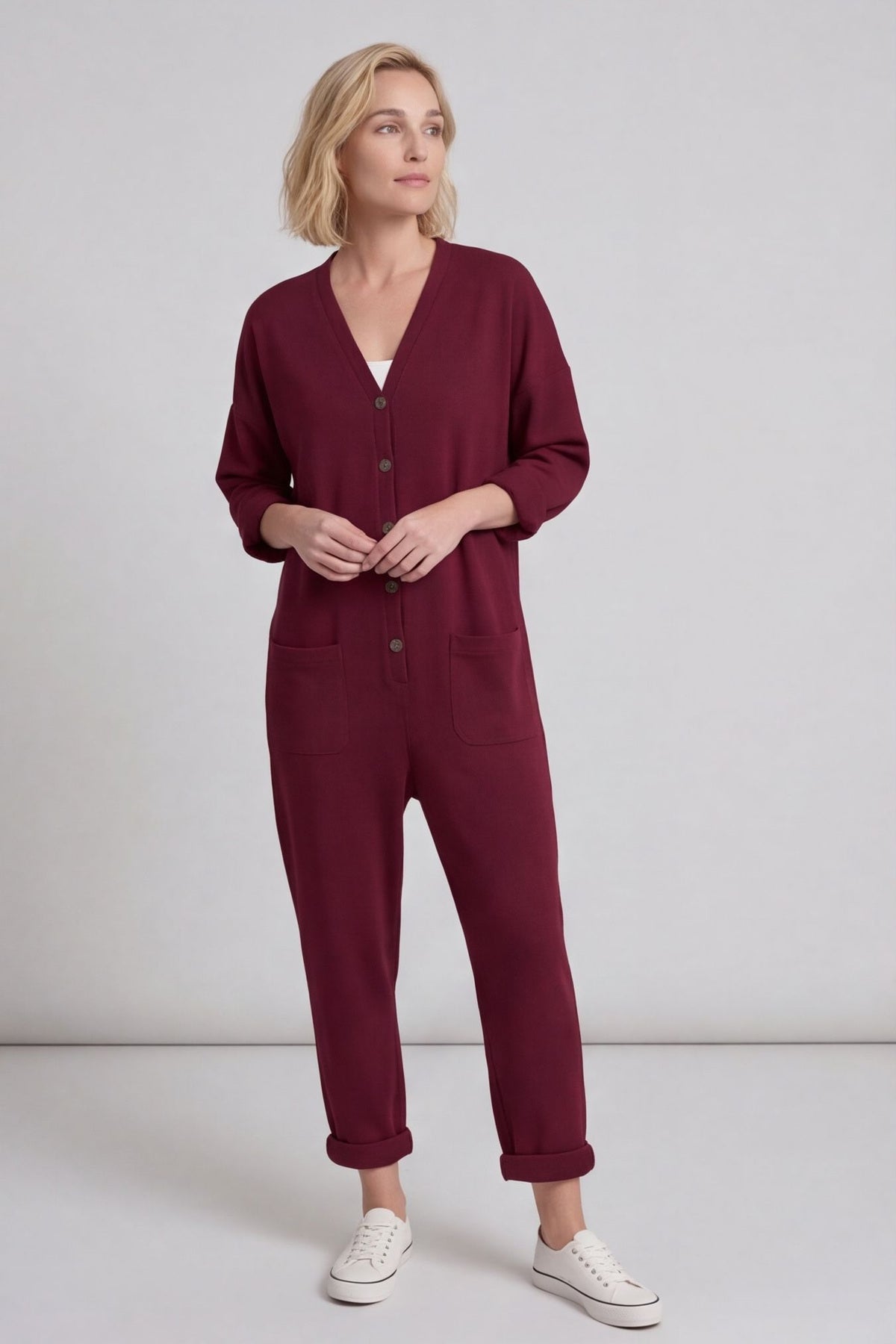 Paulton Jersey Boilersuit Wine – image 1 of 6