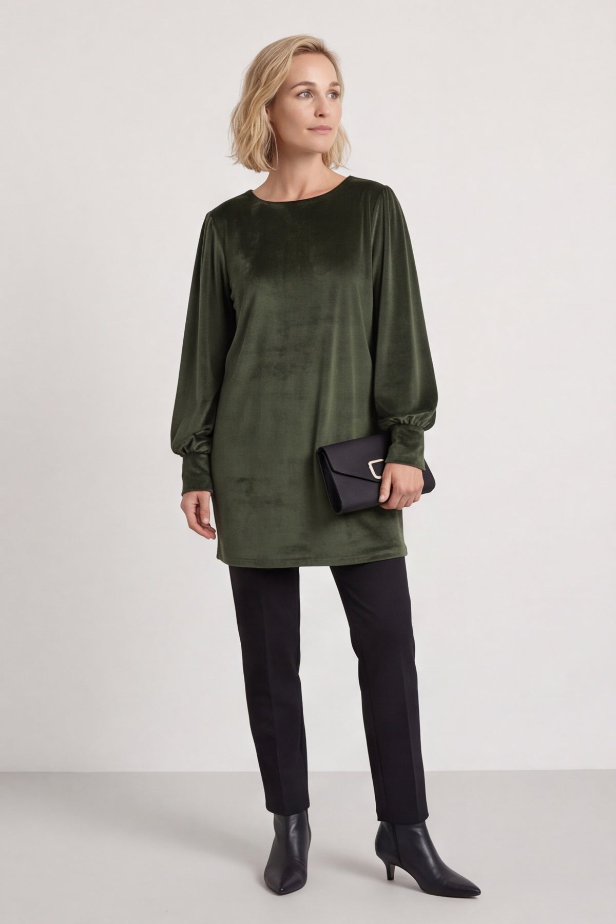 Zannah Button Back Tunic Khaki – image 1 of 5