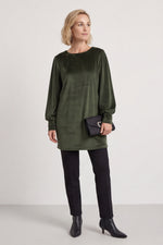 Zannah Button Back Tunic Khaki Khaki - Zannah Button Back Tunic Khaki – image 1 of 5