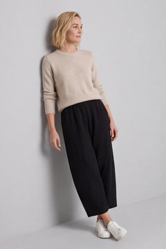 Yasmina Cropped Cotton Trousers Black – image 1 of 4