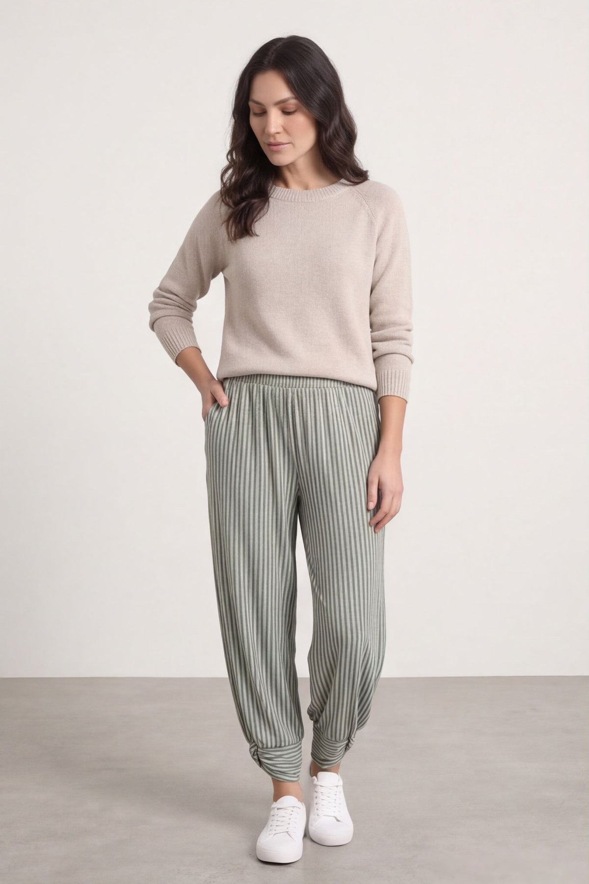 Jacinda Stripe Cotton Trousers