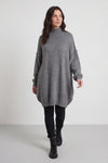 Bridie Polo Neck Knitted Tunic Grey – image 1 of 6
