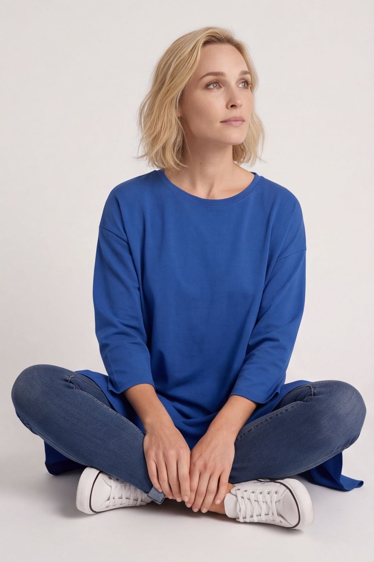 Carey Frill Cotton Top Cobalt – image 1 of 6