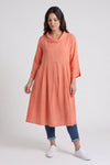 Cromer Button Detail Linen Dress Orange – image 1 of 6