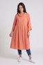 Cromer Button Detail Linen Dress Orange – image 1 of 6