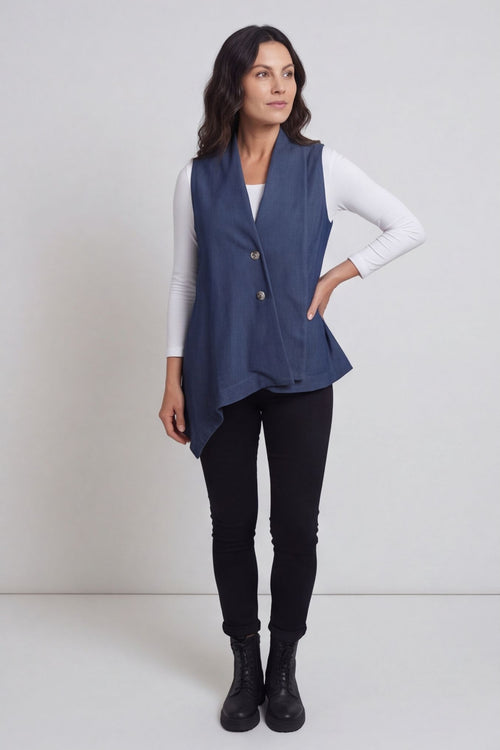 Venera Denim Waistcoat Dark Denim – image 1 of 5