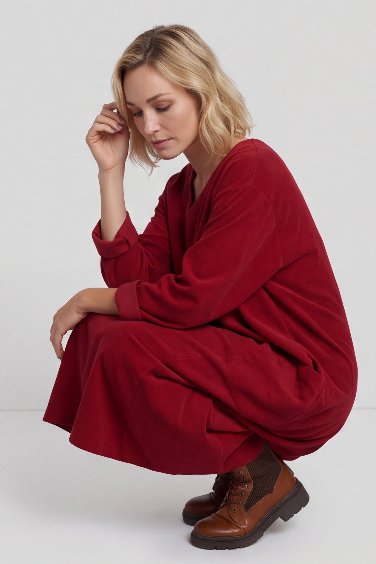 Cerys Cord Pocket Dress Wine – image 1 of 6