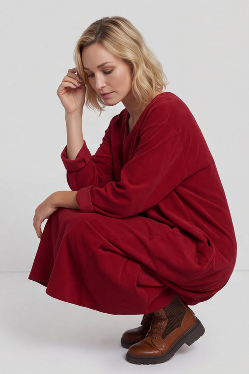 Cerys Cord Pocket Dress Wine – image 1 of 6