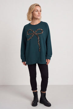 Alice Bow Sweatshirt Bottle Green – image 1 of 5