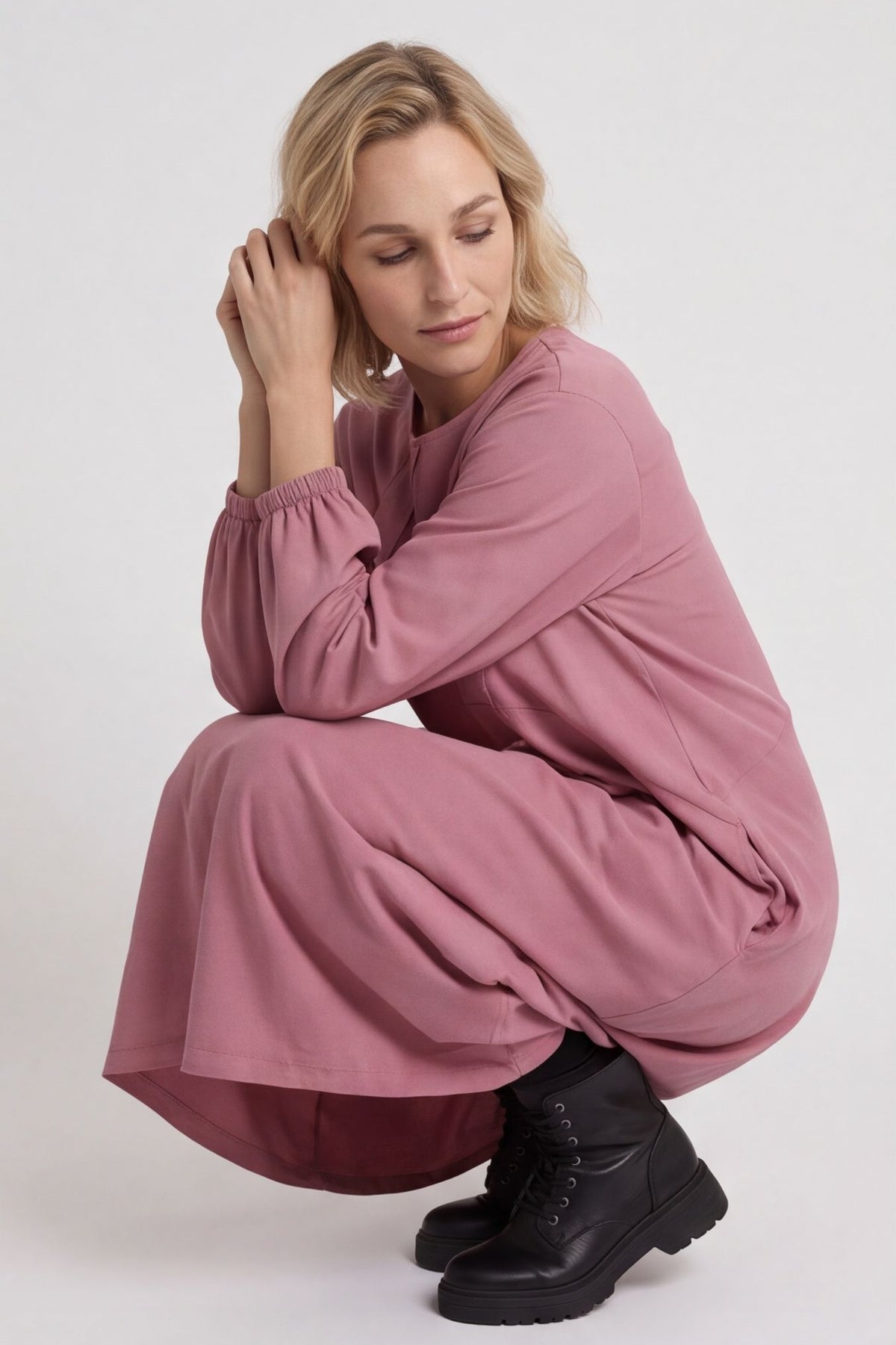 Netta Cotton Dress Grape – image 1 of 5