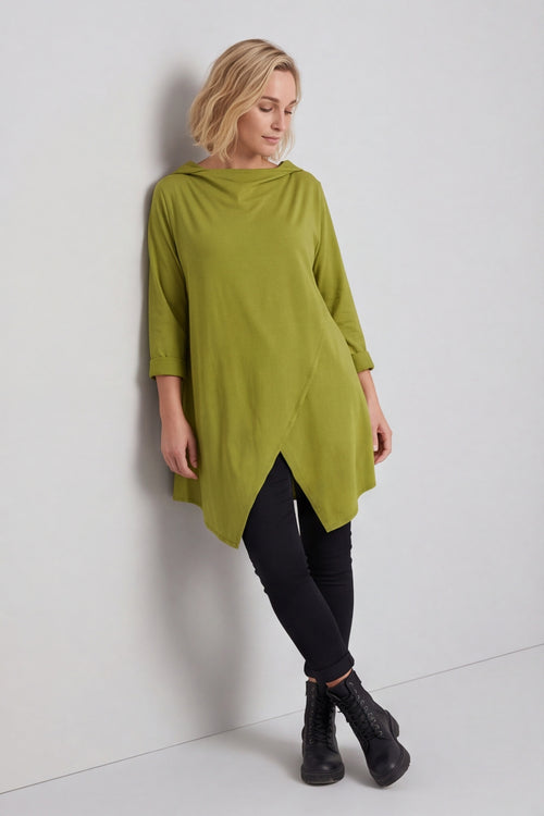 Nelle Cowl Cotton Top Olive – image 1 of 6