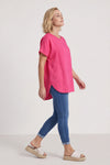Folkestone Pocket Linen Top Fuchsia – image 1 of 6