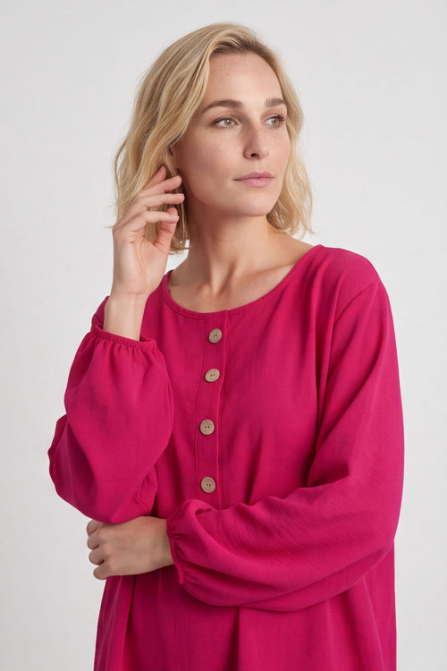 Elianna Button Top Hot Pink – image 1 of 6
