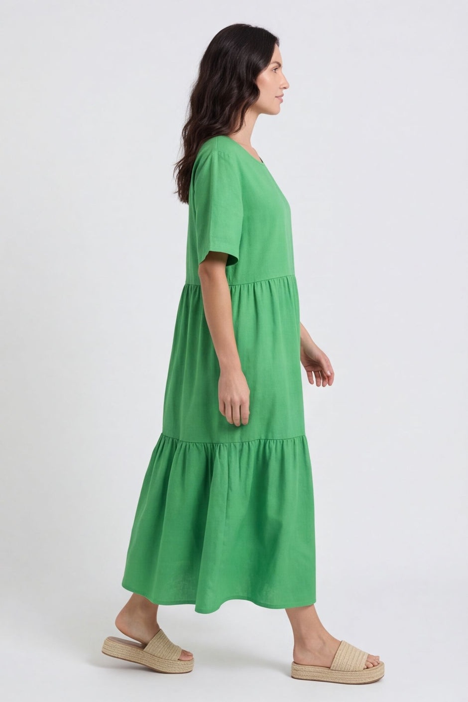 Nova Linen Dress Emerald – image 1 of 4