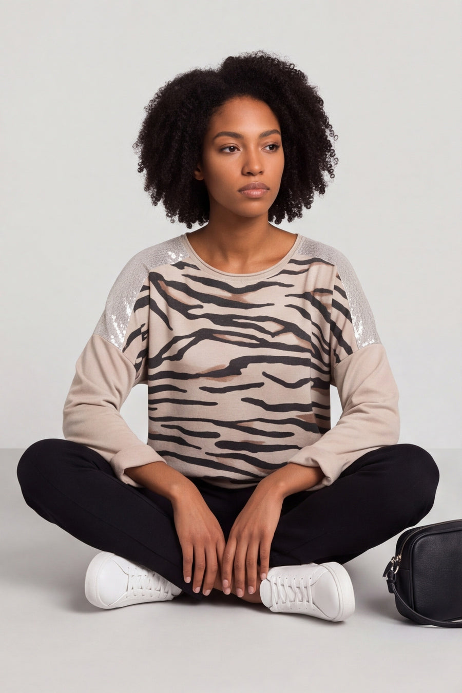 Estella Print Cotton Top Stone – image 1 of 6