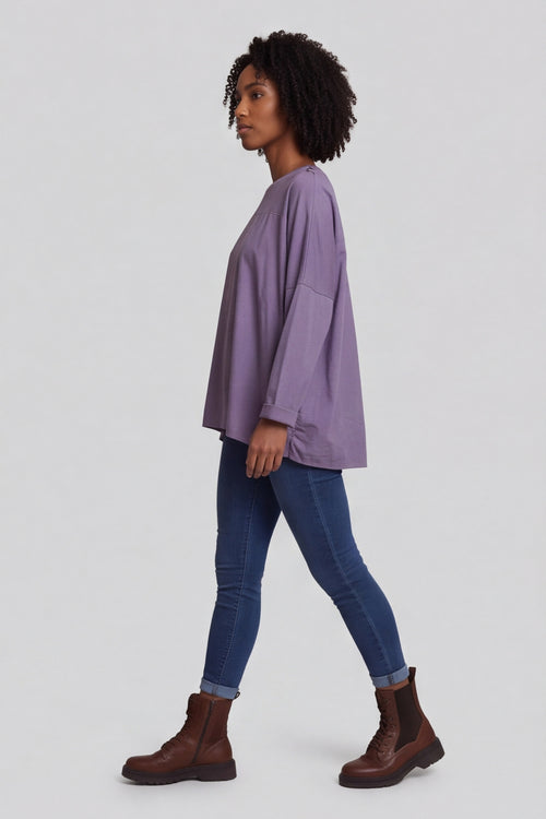 Dianne Cotton Top Purple – image 1 of 3