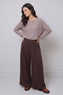 Trish Wide Leg Cotton Trousers Cocoa – image 1 of 4