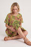 Aurora Leaf Linen Shift Dress – image 1 of 4