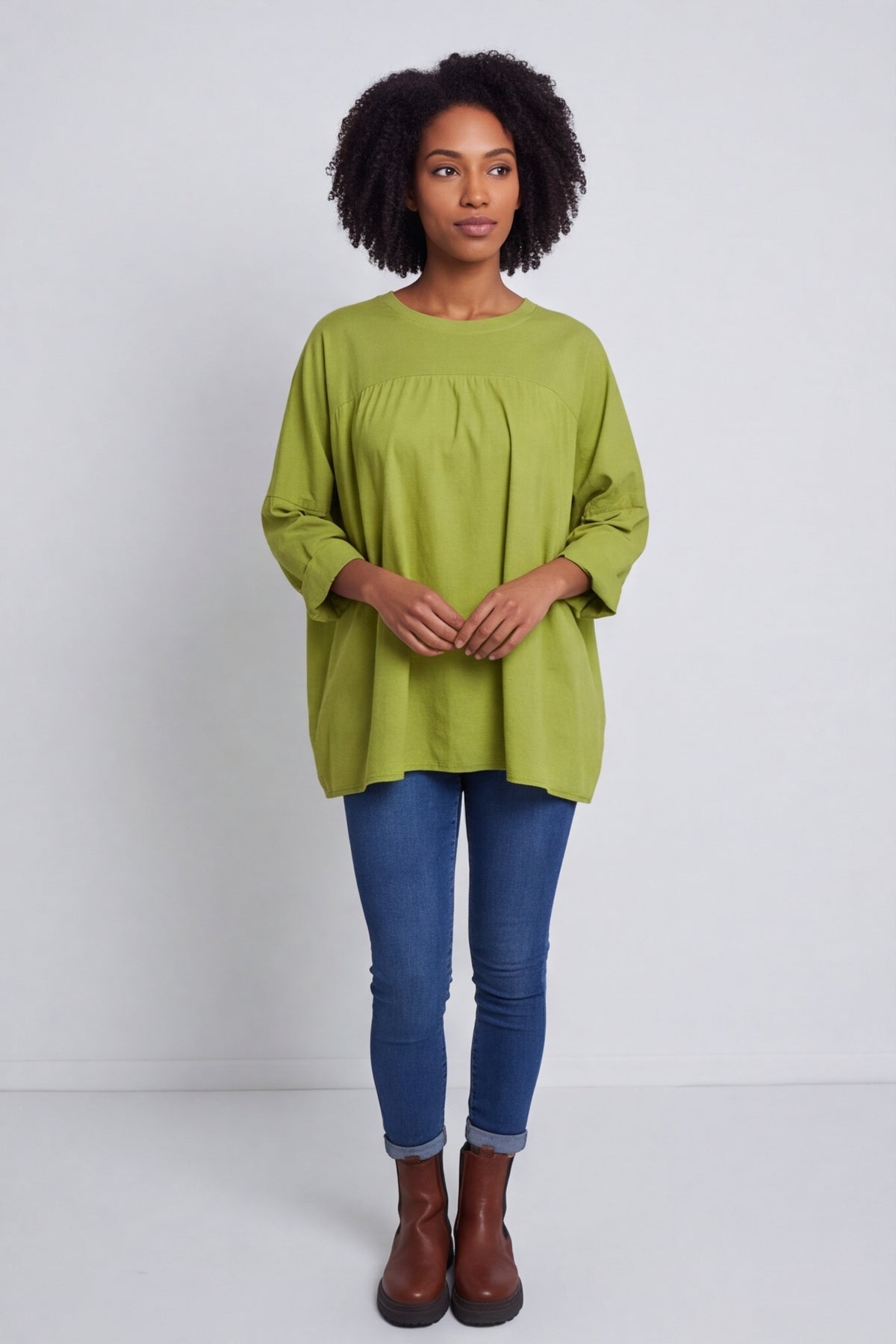 Dianne Cotton Top Green – image 1 of 6