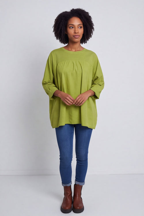 Dianne Cotton Top Green – image 1 of 6