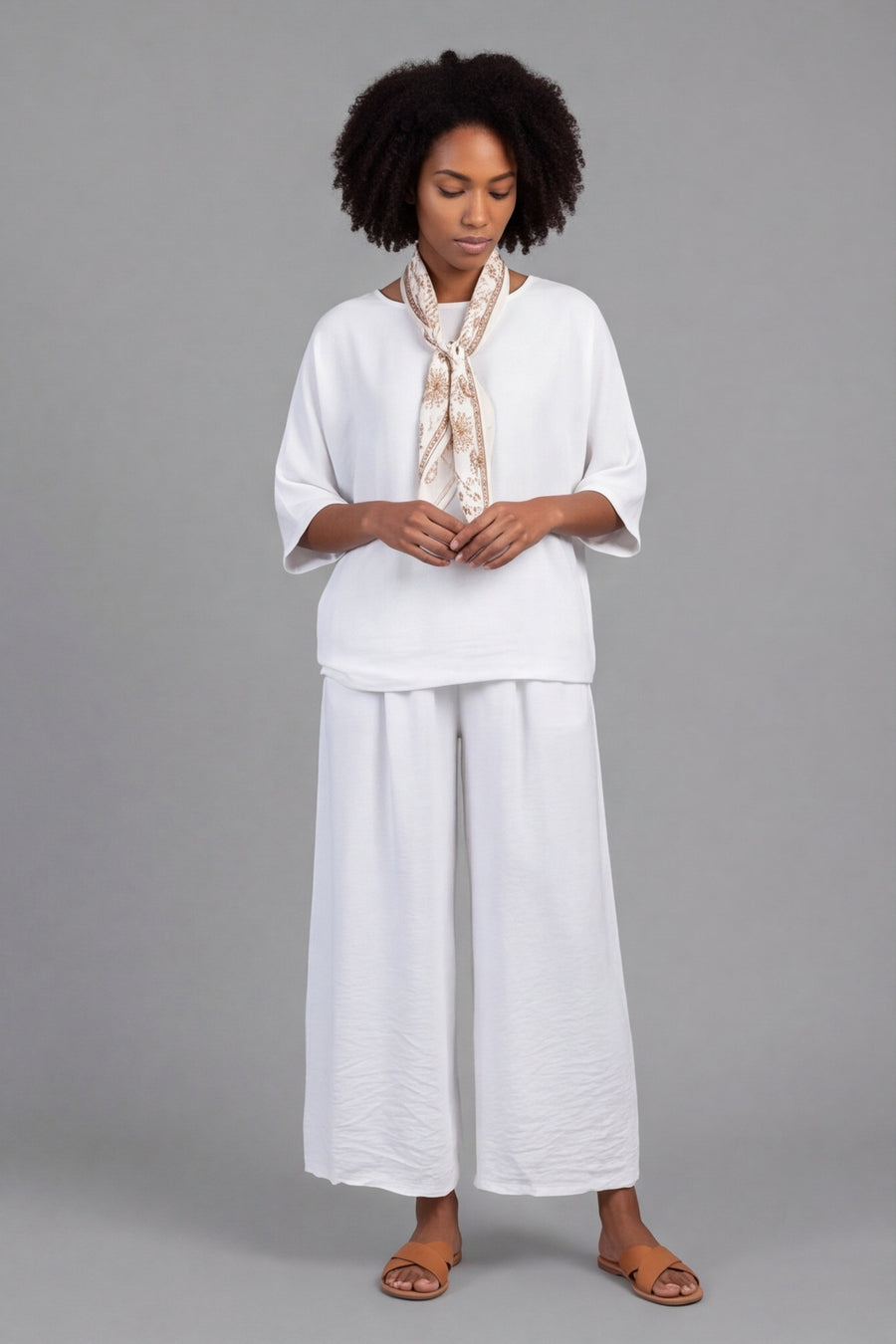 Athena Wide Leg Trousers White – image 1 of 6