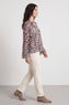 Edith Print Tie Front Top Cocoa – image 1 of 6