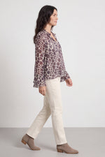 Edith Print Tie Front Top Cocoa Cocoa - Edith Print Tie Front Top Cocoa – image 1 of 6