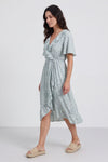 Etienne Floral Wrap Dress Sage Green – image 1 of 4