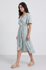 Etienne Floral Wrap Dress Sage Green Sage Green - Etienne Floral Wrap Dress Sage Green – image 1 of 4