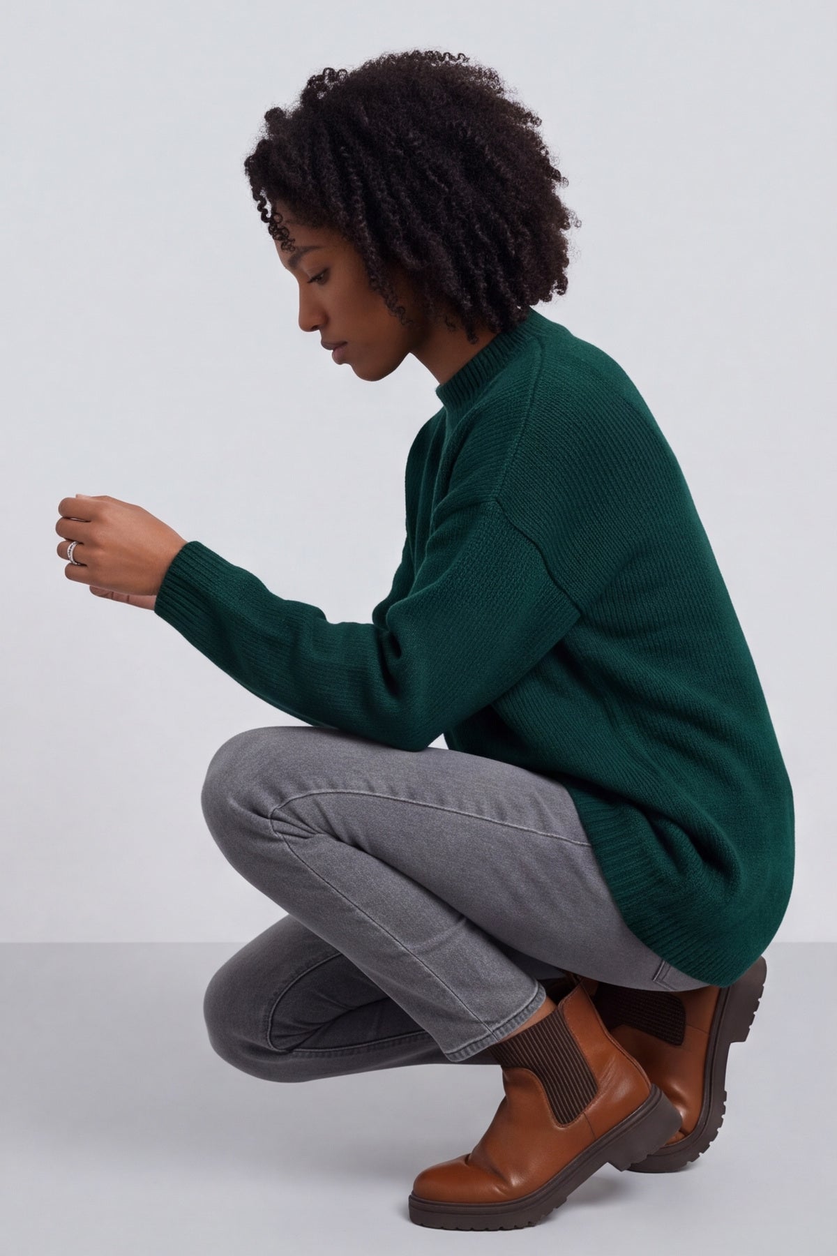 Elaine Knitted Jumper Bottle Green – image 1 of 6