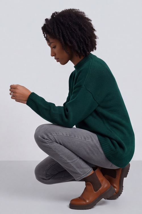 Elaine Knitted Jumper Bottle Green – image 1 of 6