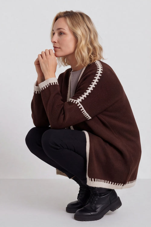 Melina Knitted Cardigan Cocoa – image 1 of 4