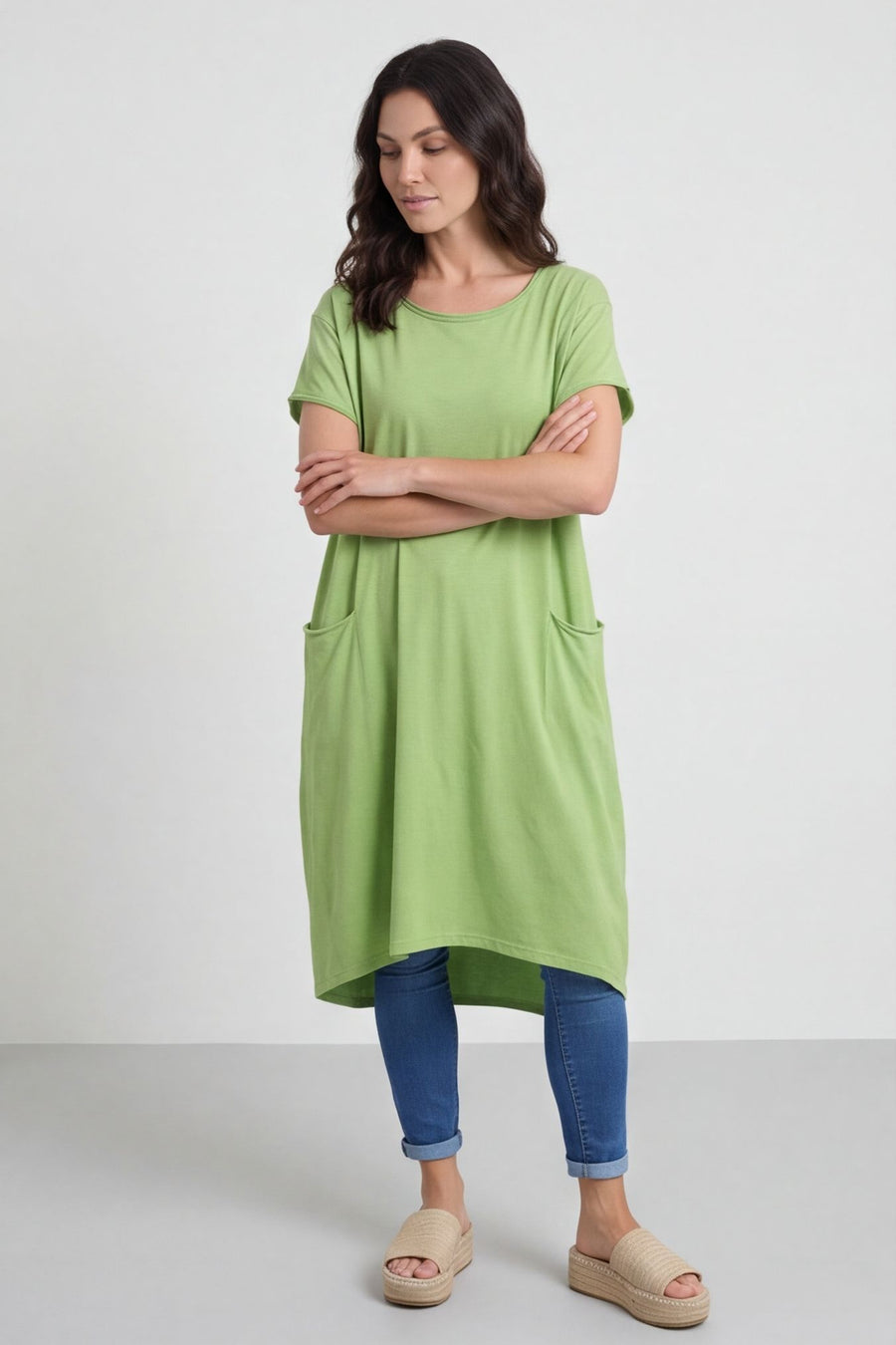 Clara Cotton Dress Green – image 1 of 6