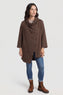 Damaris Asymmetric Button Cotton Top Cocoa – image 1 of 6