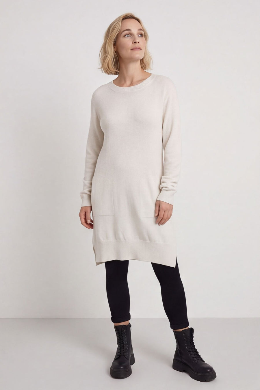 Elisa Pocket Knitted Tunic Stone – image 1 of 6