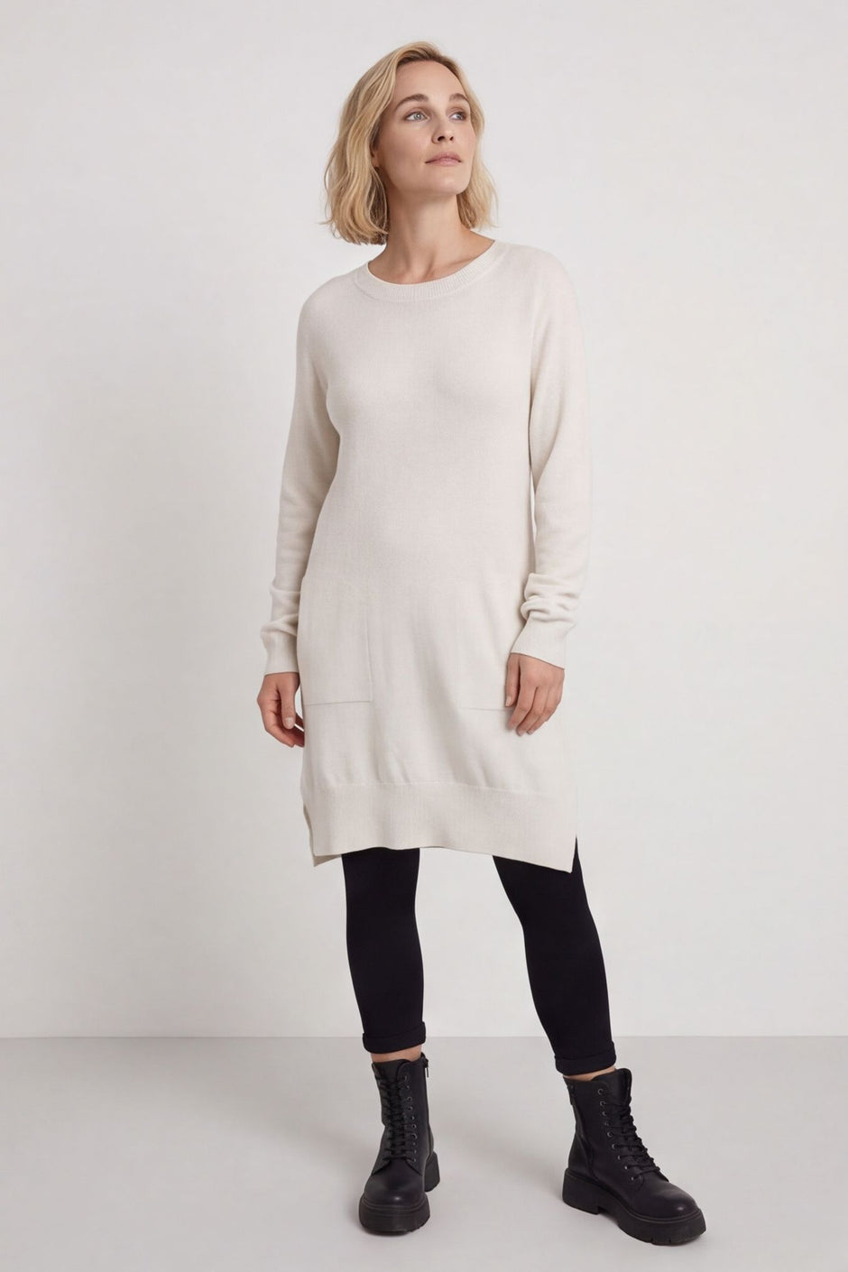Elisa Pocket Knitted Tunic Stone – image 1 of 6