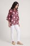 Cordelia Spot Print Shirt Wine – image 1 of 4