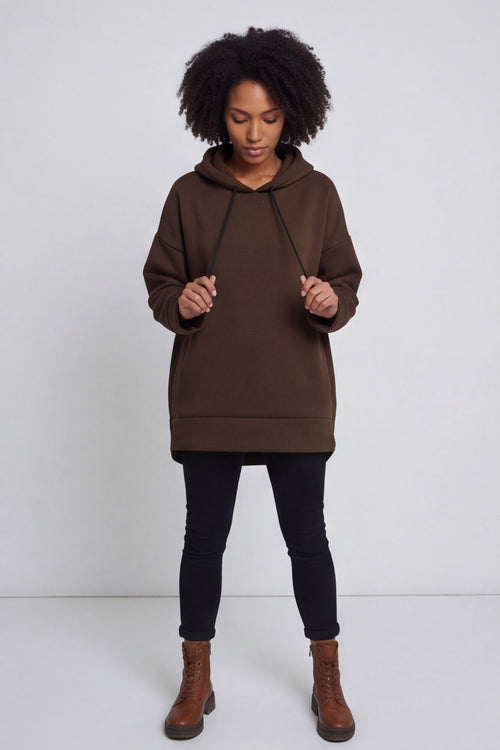 Jaylen Hooded Cotton Top Cocoa – image 1 of 4