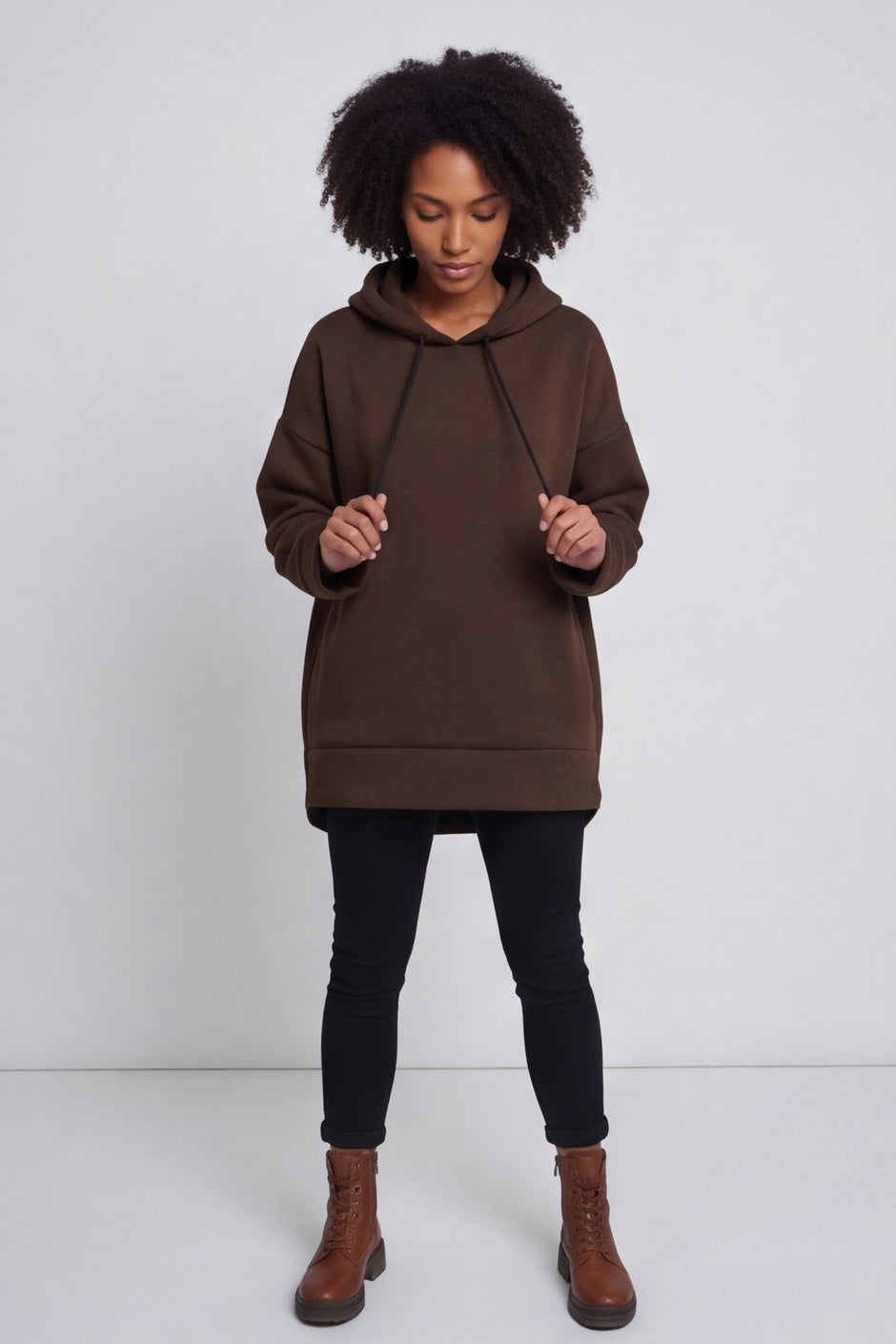 Jaylen Hooded Cotton Top Cocoa – image 1 of 4
