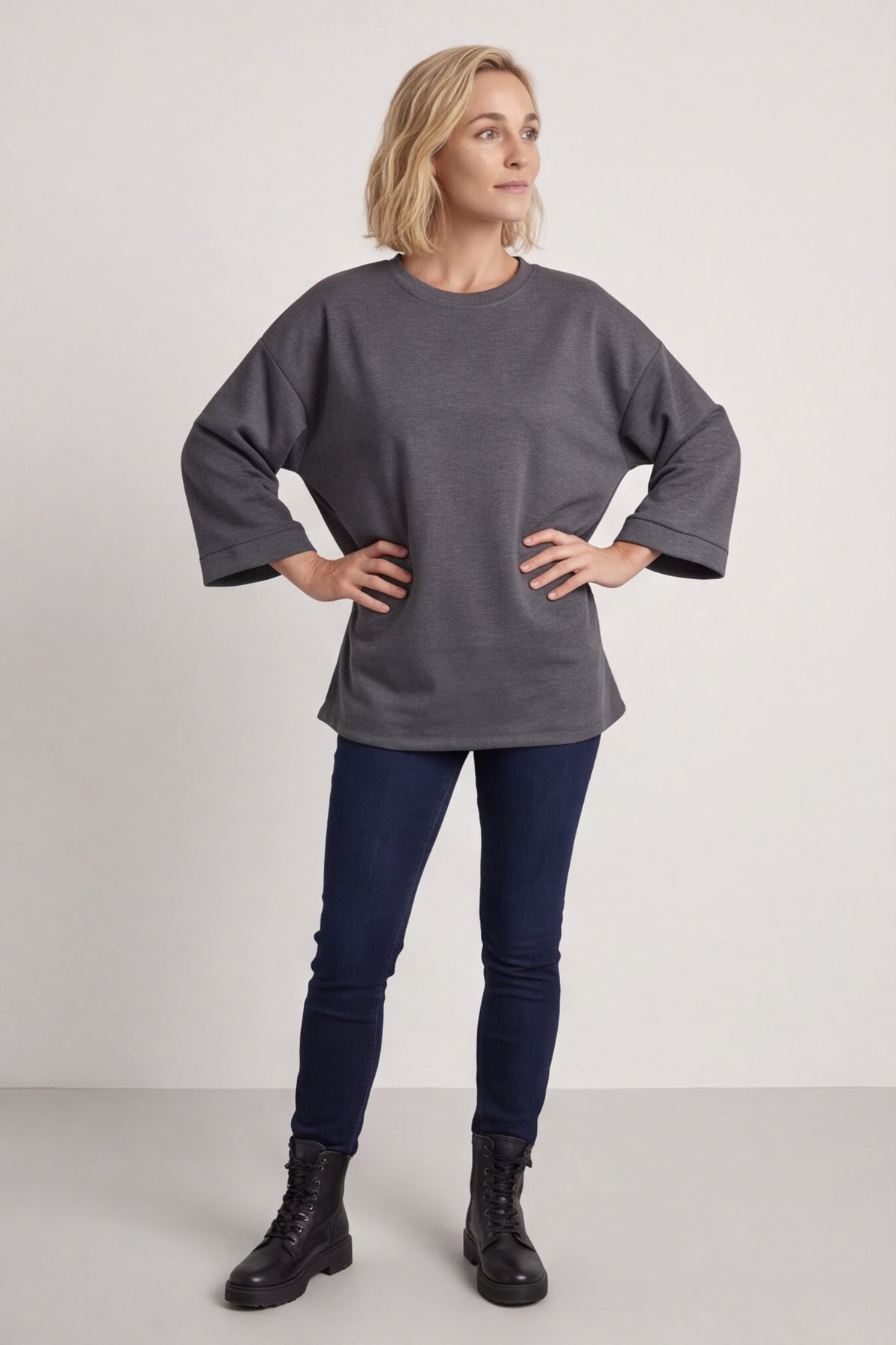 Corina Sweatshirt Marl Charcoal – image 1 of 6